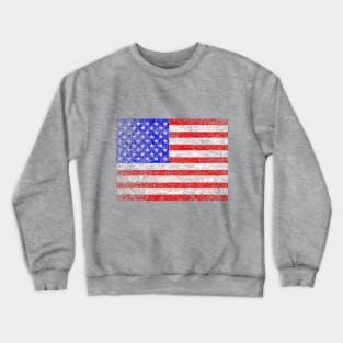 Grunge US Flag Crewneck Sweatshirt